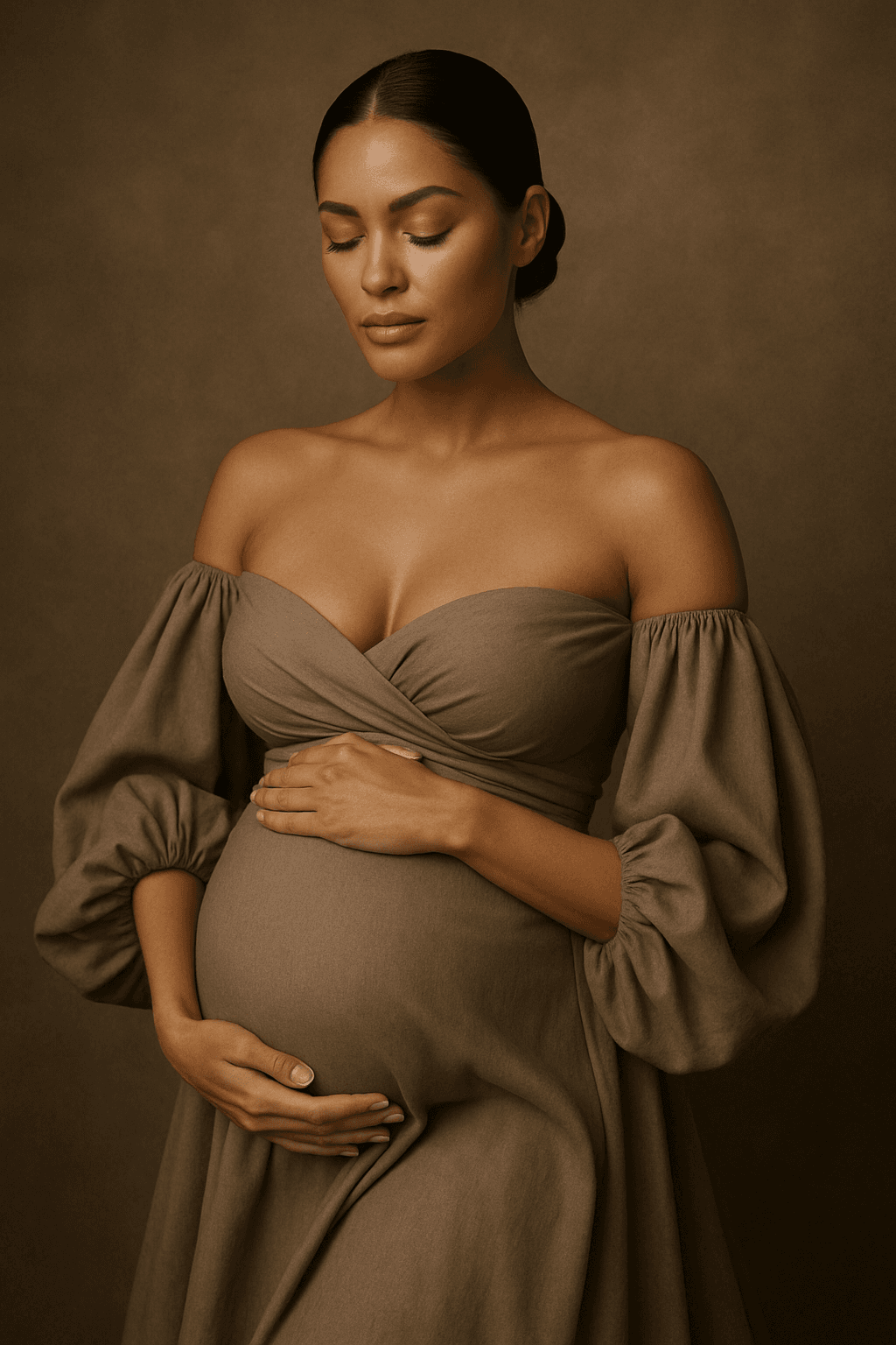 Empowering maternity photography celebrating motherhood and femininity.